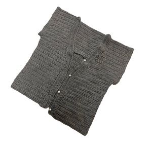 Women’s Handmade Cardigan Knit Sleeveless Gray XSP